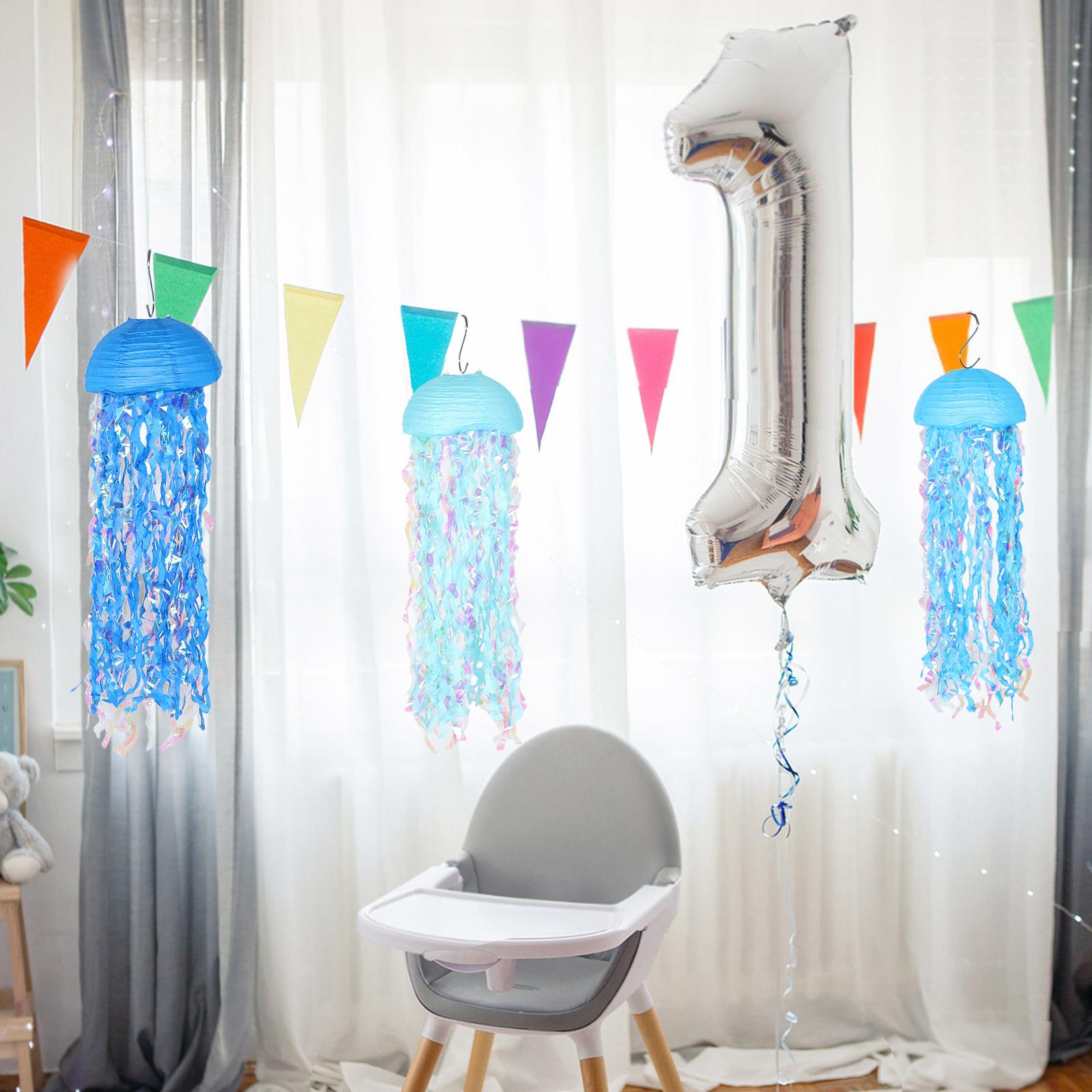 

6Pcs Hanging Mermaid Jellyfish Lanterns Paper Lanterns Underwater Birthday Party Decorations Ocean Theme Supplies other