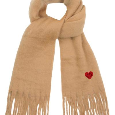 GRAVER [BAG&ACC] Heart Smile Embroidered Bold Muffler_Brown