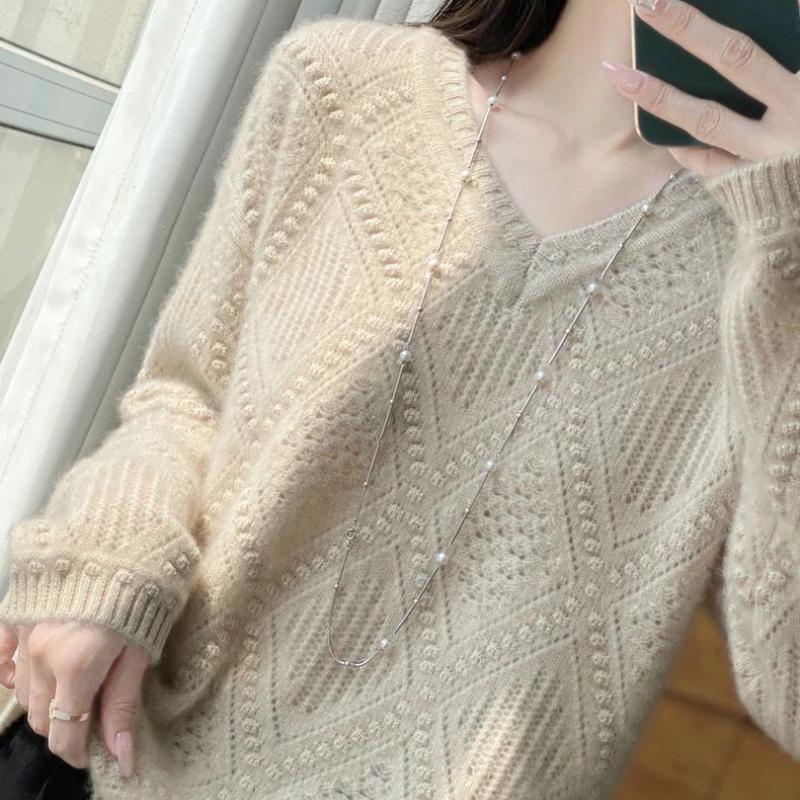 Sweater for Women Autumn Winter Thickened Pullover Warm Knitted Striped Crew Neck Base Layer Stretchy Long Sleeve Oversize Jumper Tops
