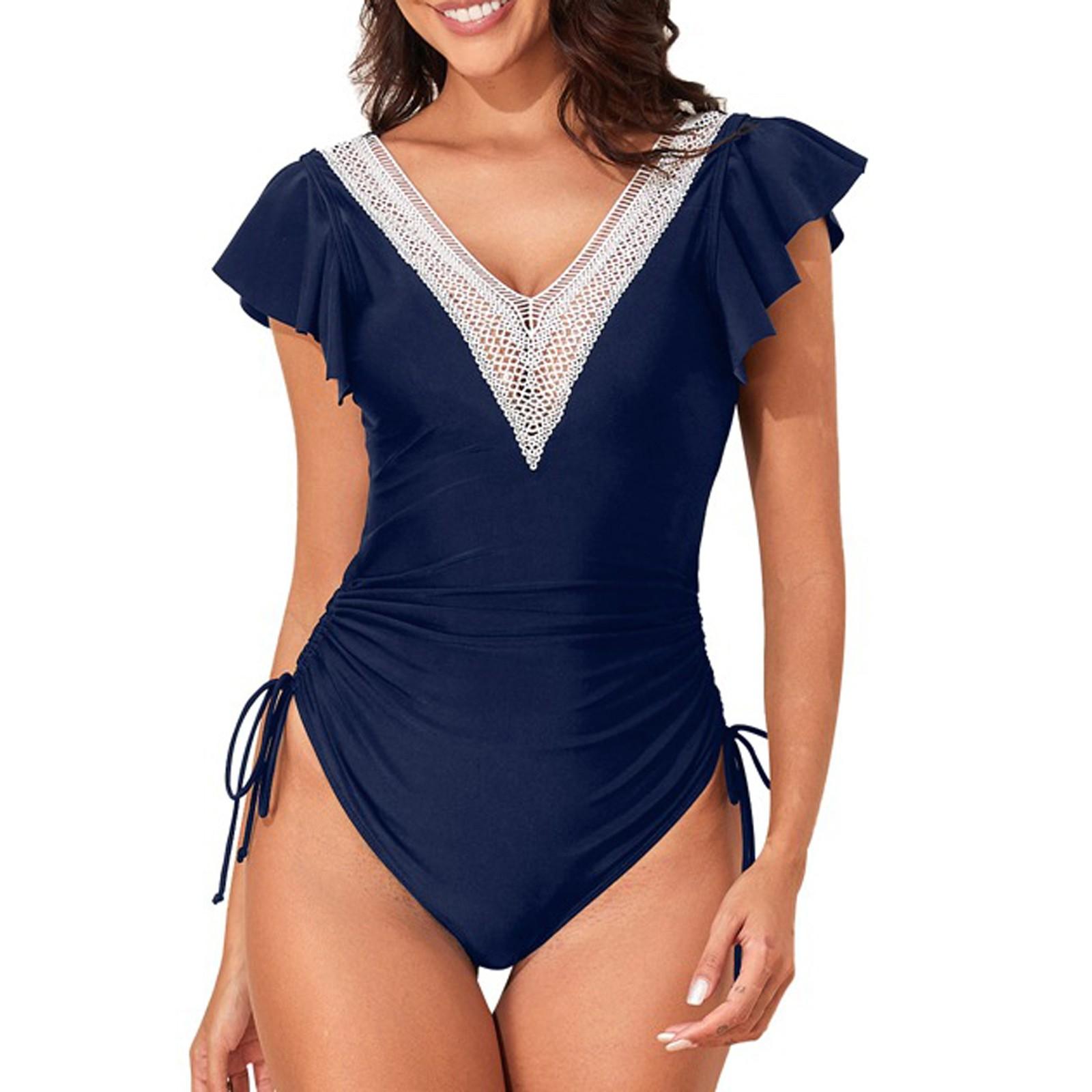 

Женские сплошные купальники Sense Bikini с подкладкой для груди No Steel Bra Swimwear XL тёмно-синий