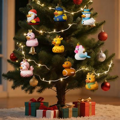 Calendar Advent Rață 2025 24 Zile Ornamente Acrilice Cutie Numărătoare Inversă de Crăciun pentru Decor Pom Cadou de Sărbători pentru Familie Prieteni