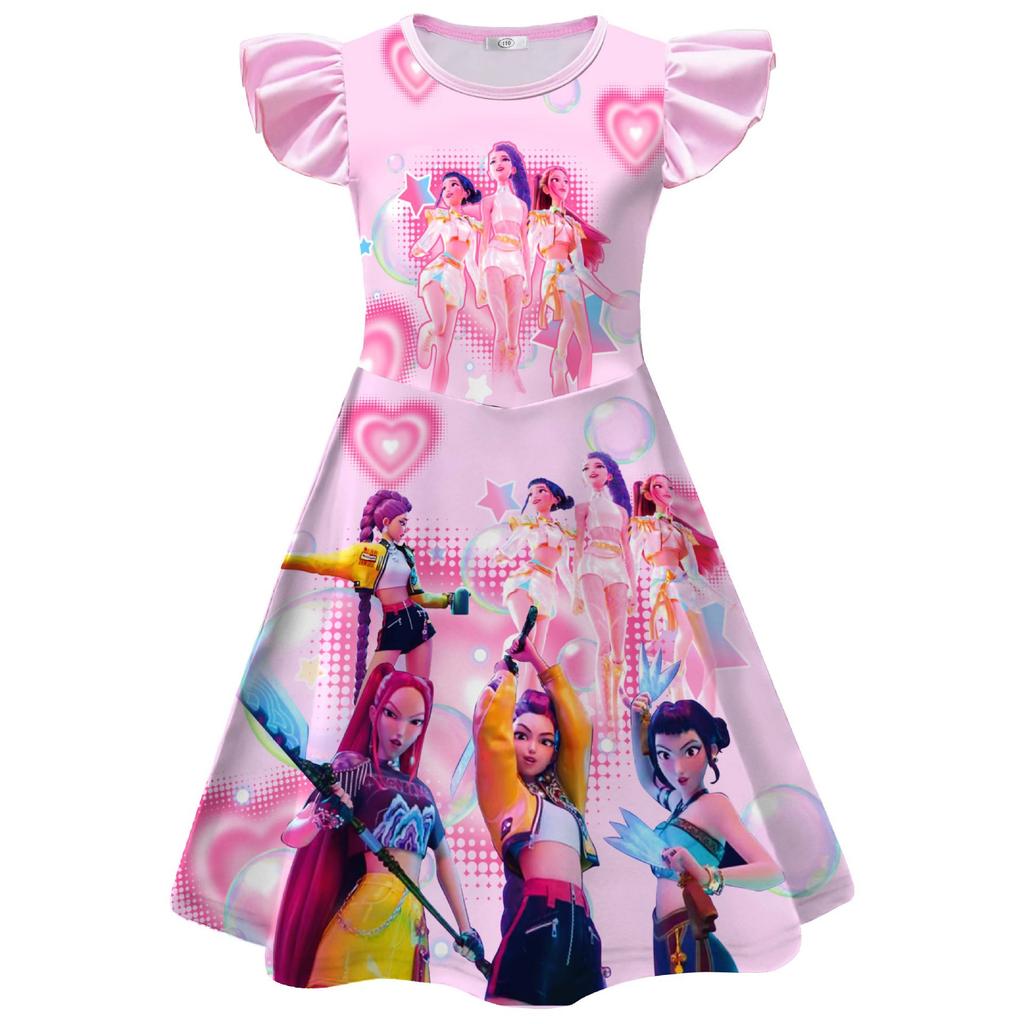 Casual Comfortable Girls' Fashion Print Versatile Dresses Girls