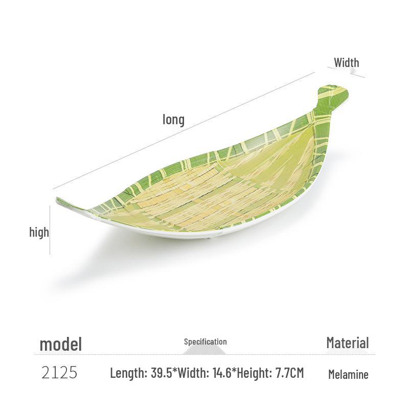 Kreative Melamin-Platte im Bambus-Web-Stil für Hot Pot, Grill und Dessert-Servieren