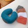 U-Shaped Facial Pillow with Coral Fleece Cover - Washable Headrest for SPA Salon & Home Facial Care