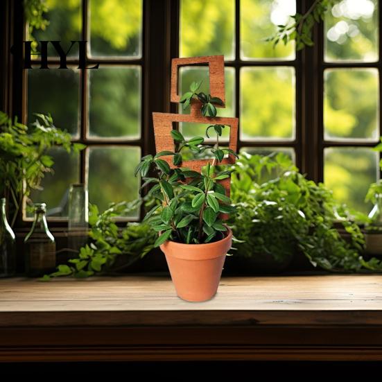 Easy Install Plant Stand Wood Bracket Leaf Shape Trellis Vine Healthy Growth Support Installation Multifunctional Holder