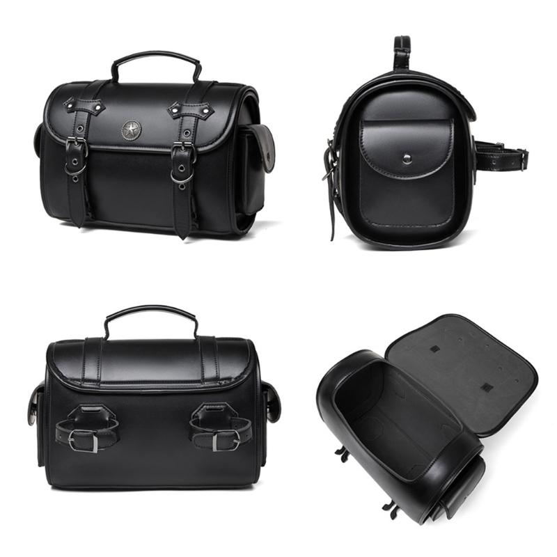 Distinctive Motorcycle Storage Bag Waterproof PU Leather With Adjustable Straps For Large Bike