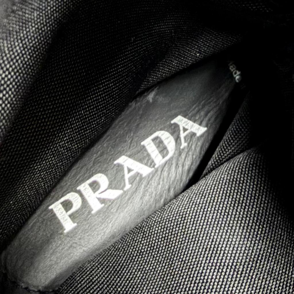 Pristine PRADA Short Boots Monolith Logo Lace-up Boots Black Women 36 1U363M Used