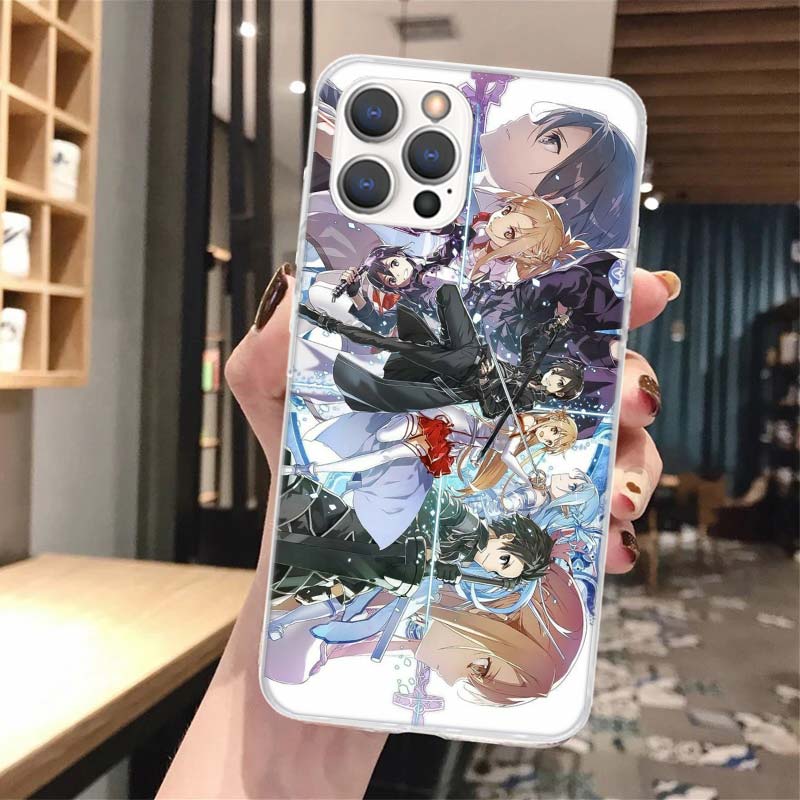 Anime Sword Art Online SAO Soft Phone Case For iPhone 16 15 14 13 12 11 Pro Max X XR XS 7 Plus 8 + SE 16Max Pattern Customized C