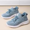 Toddler Girl/Boy High Top Stretch Sneakers, Breathable Knit, Soft Sole, Light Blue, 6.5–7 Years