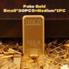 30pcs+1pc Highly Realistic Fake Golden Bars - Modern Metal Decorative Strips, Suitable for Home and Office, No Power Required