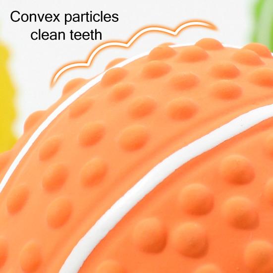 Sports Ball Dog Chew Toy Bite Resistant Boredom Stress Relief Squeaky Latex Football Soccer Tennis Teething Cleaning Toy Pet Supplies
