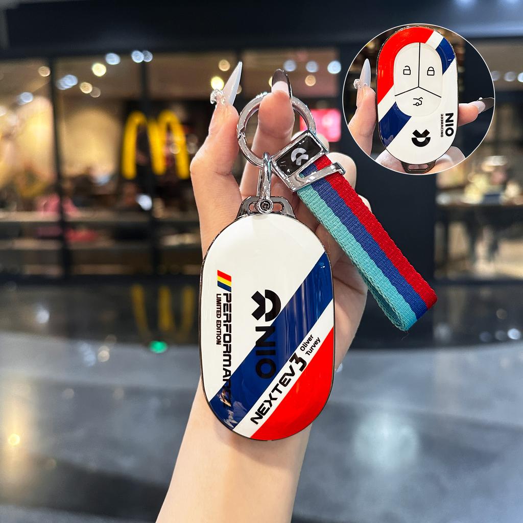Suitable for key covers of NIO vehicles: ES6, ES8, EC6, ET5T, ET7, ES7, EC7 Carbon Fiber Texture Key Protection Shell