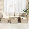Garden Sofa Set with Cushions 8 Pcs Beige and Cream Poly Rattan