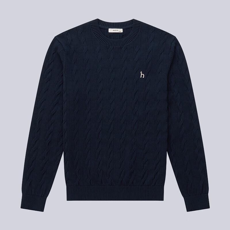 HAZZYS Men's Pure Cotton Cable Knit Sweater