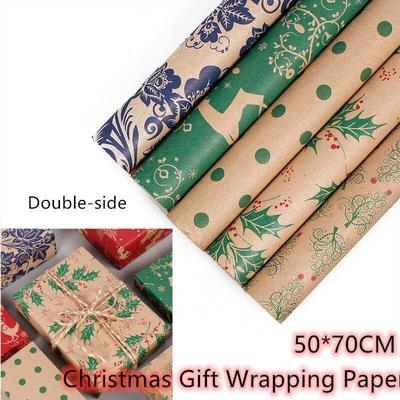 Double-sided Christmas Wrapping Paper Printing Kraft Paper Gift Paper Spot Can Be Customized Wrapping Paper Boxes for Gifts