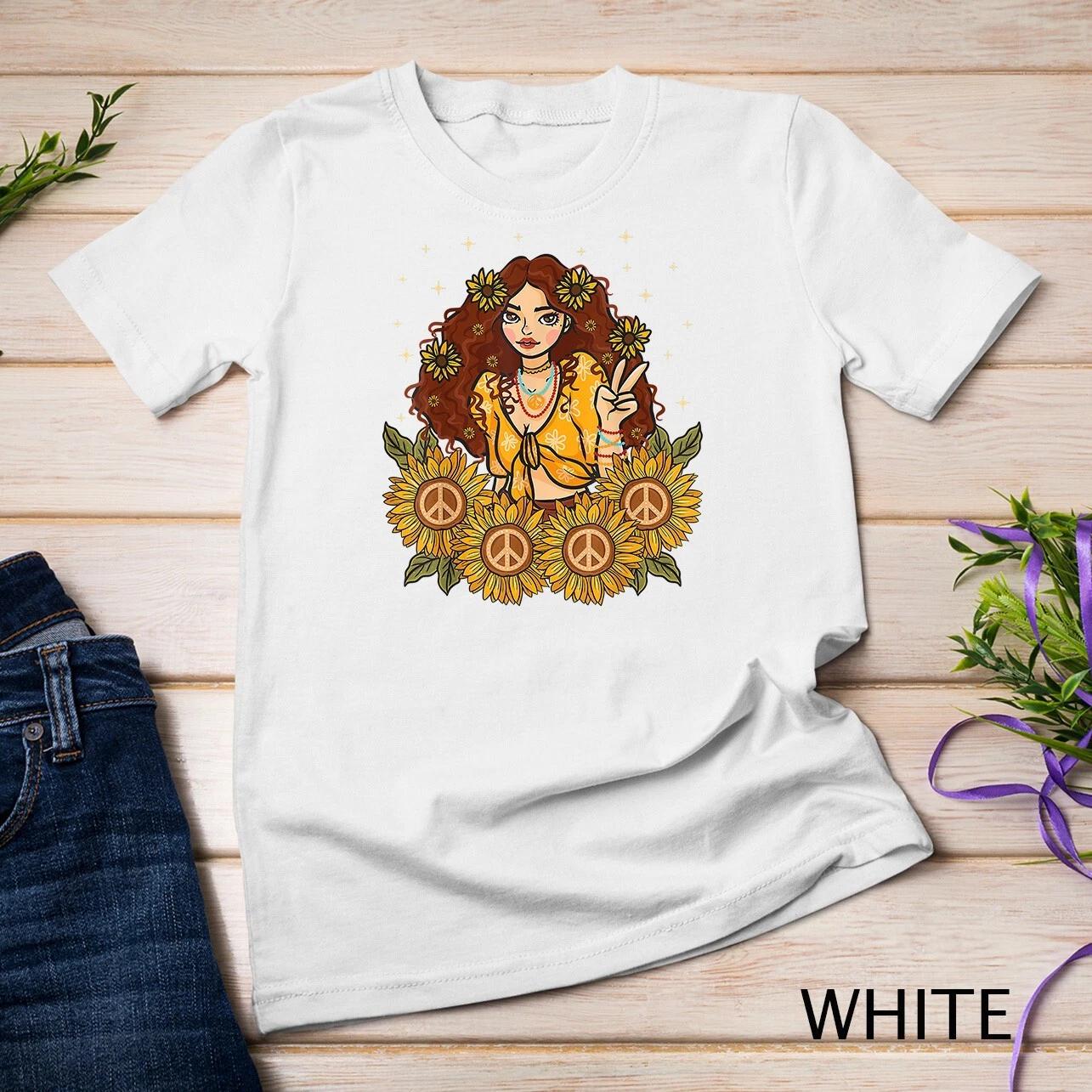 Daisy Peace Sign Hippie Soul Tshirt Cute Daisy Lover Gifts Unisex T-shirt L