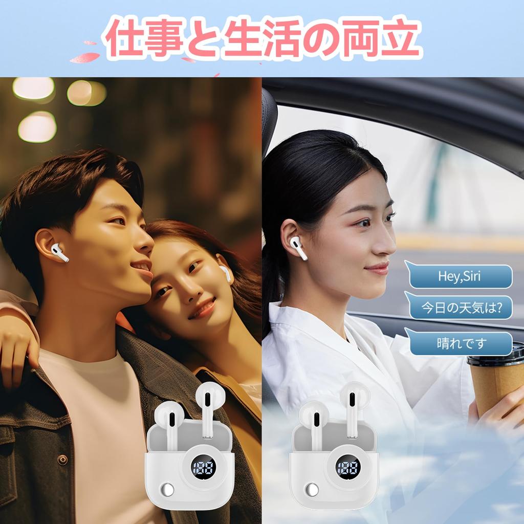Wireless Bluetooth Earphones [2025 Retro Design] Ultra-Small, Mini Bluetooth 5.4+EDR, Hi-Fi Stereo Earphones with Battery Level Display, ENC Noise