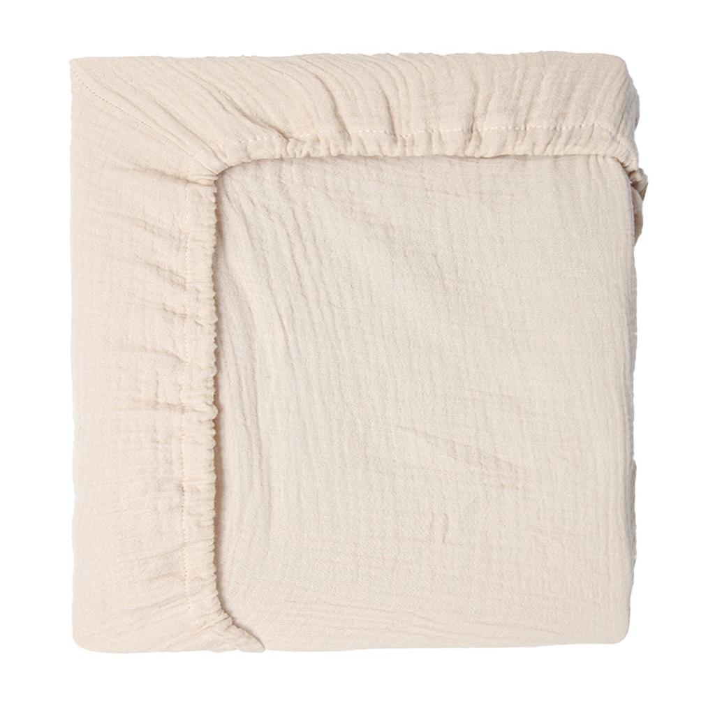 100% Baumwolle Knittermusselin Spannbettlaken für Säuglinge und Babys Weich Atmungsaktiv Einfarbig Baby Stubenwagen Matratzenbezug Bettwäsche