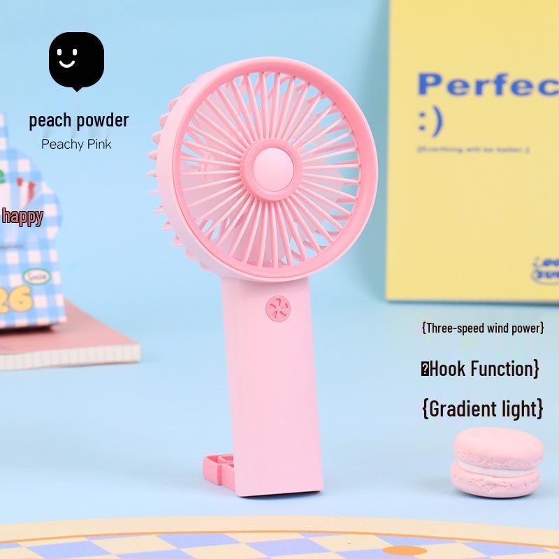 Compact USB Rechargeable Handheld Fan with Light & Three-Speed Settings Wholesale/Custom/International