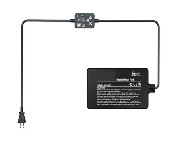 Digital Temperature Controller with Heat Mat Pad US Plug Aquarium Heater for Reptiles & Amphibians Pet Mats & Pads (Black,4*7 inch(10.16*17.78cm)) чёрный
