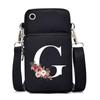 New Letter-printed Black Oblique Span Bag, Mobile Phone Bag, Light To Carry, Vertical Length and Width Change Bag