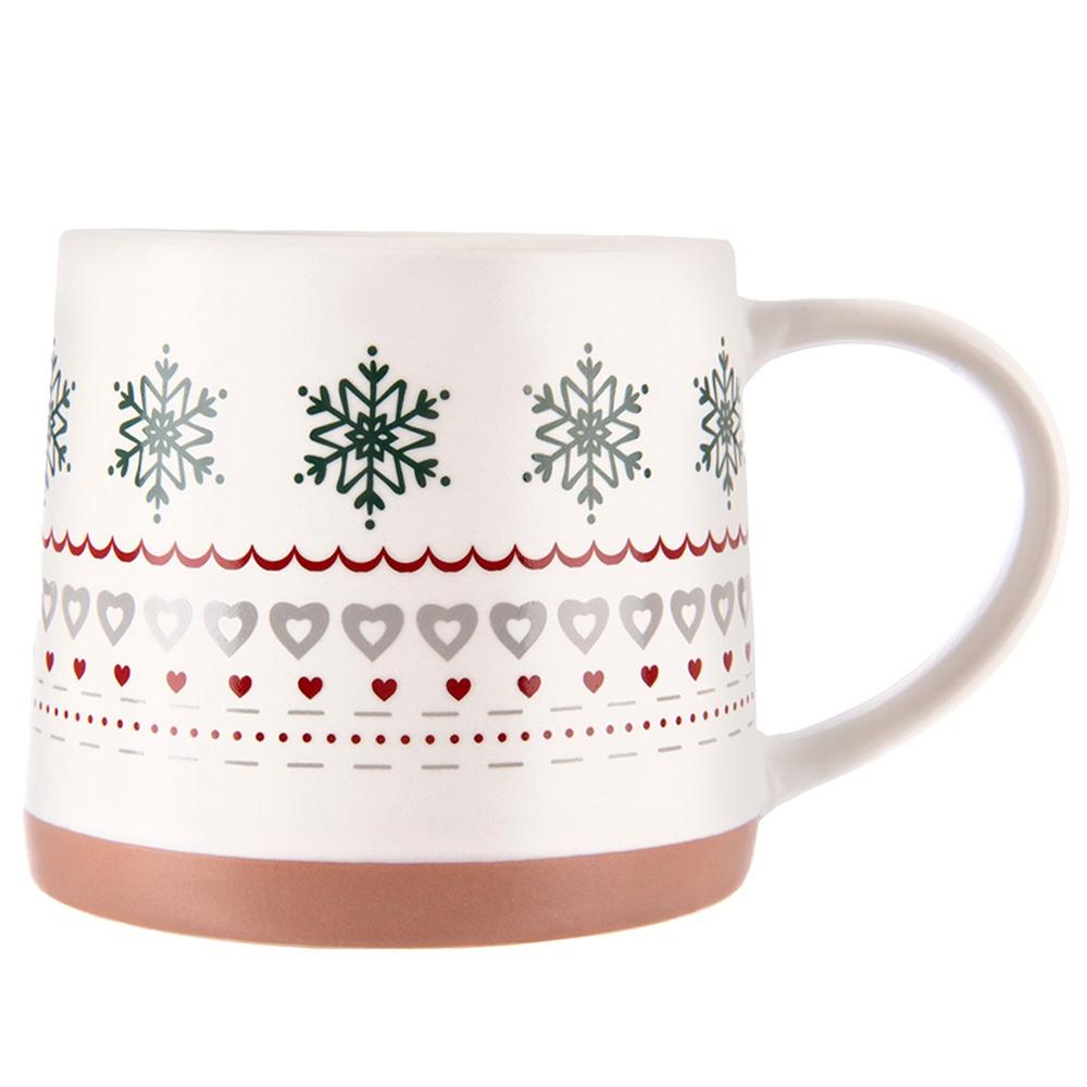 Kubek Porcelanowy Do Kawy Herbaty Ziół Napojów Zimowy Świąteczny 380 Ml