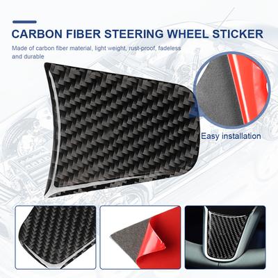 For Tesla Model Y Model 3 Carbon Fiber Car Steering Wheel Trim Cover Frame Decorative Sticker Interior Styling