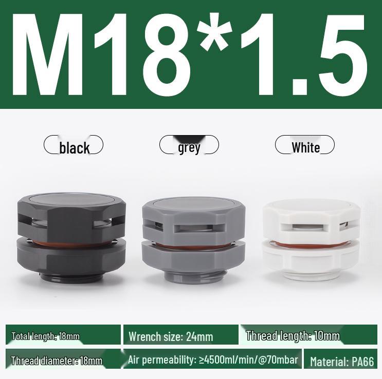 M12 Waterproof Breathable Nylon Automatic Vent and Pressure Relief Valve for Fermentation