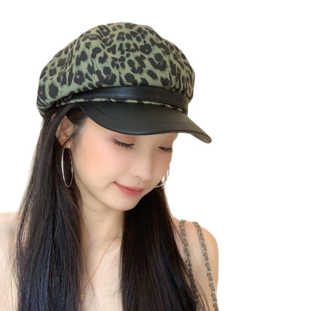Neue Frühherbst Leopardenmuster Temperament Retro Baskenmütze Damen Koreanischer Stil Modisch Vielseitig Modische Achteckmütze