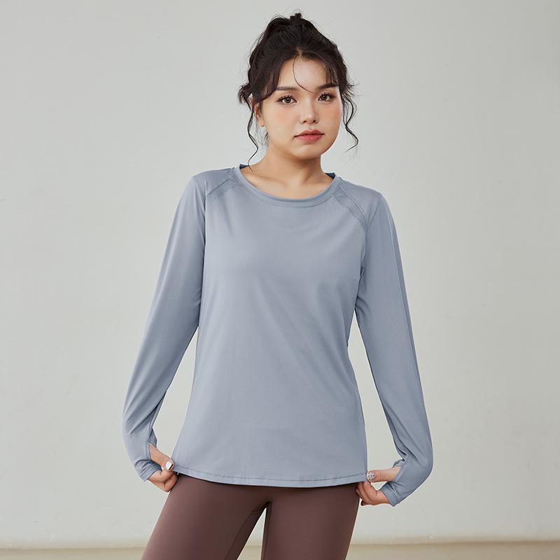 Women's Long-Sleeve Breathable Yoga & Running T-Shirt - Spring/Autumn Fitness Top