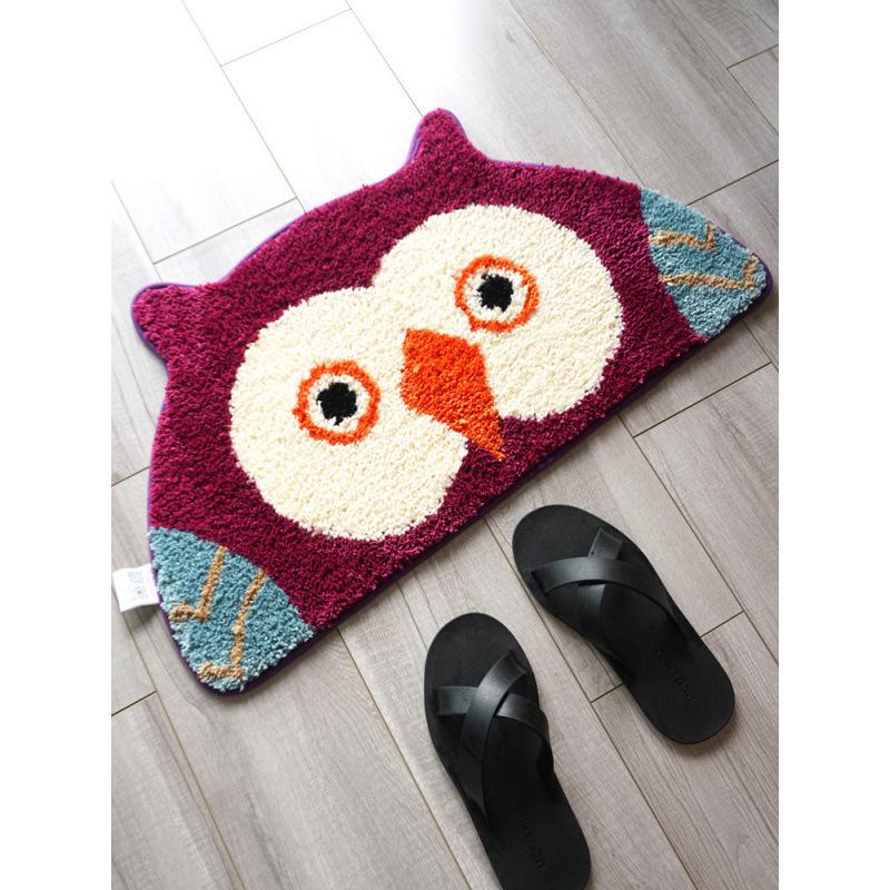 Cartoon Cat Faux Cashmere Non-Slip Mat: Water-Absorbent Floor Rug for Bathroom, Living Room, Cute Decoration & Cushion