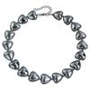 Gunmetalfarbenes Schwarzes Liebesherz Anhänger Halskette Verstellbare Länge Halskette Unisex Halsschmuck Legierung Statement-Accessoire
