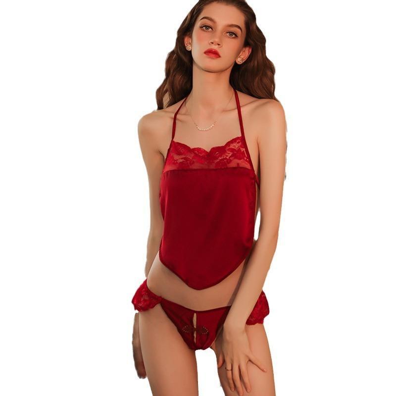 Sexy Lace Lingerie Belly Pocket Retro Hot Dew Point Passion Lingerie Temptation Perspective Free Fun