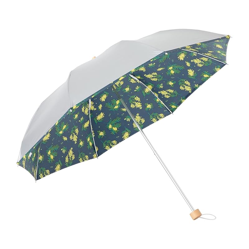 

parasol lightweight folding ladies For both rain and shine UV cut shading heat shield Cool Umbrella [LIEBEN-0590(0577)] (Mimosa navy)