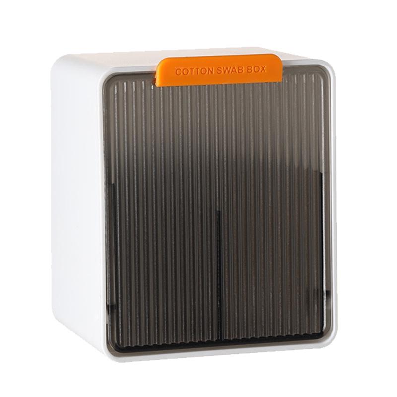 Wall-Mounted Cotton Swab and Pad Storage Box with Flip Cover - Perfect for Makeup Removers, Hair Ties, and Scrunchies