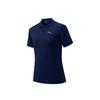 Training Series Original Deep Night Blue Soft Letter Comfortable Breathable Versatile Casual Short Sleeve Polo Shirt Women Tops 162627101D-2
