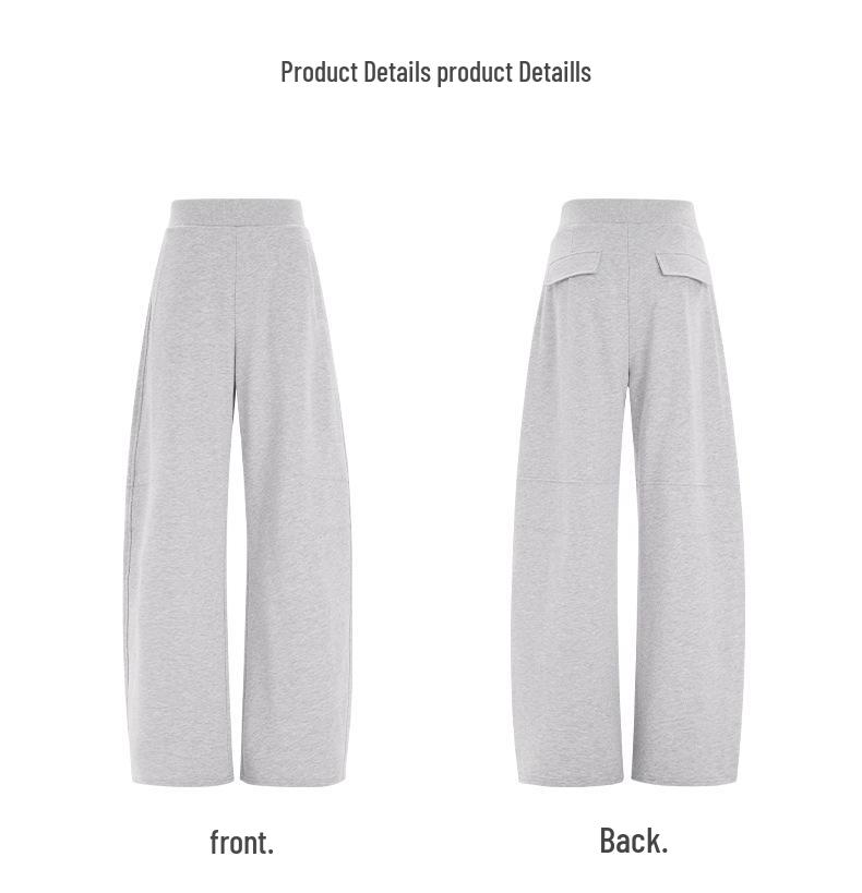 Women's Elastic Waist Cropped Wide-Leg Casual Pants - 2026 Spring/Summer Collection, Versatile Lazy Style, Loose Slimming Fit