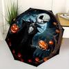 1 Parapluie Pliant Portable Coloré 8 baleines Thème Halloween Jack Skellington pour Hommes et Femmes, Un Compagnon de Trajet Compact Convient pour