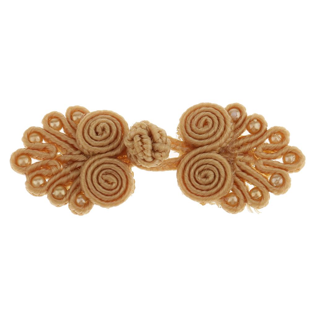 Floral Frog Knot Sewing Buttons Fabric Covered Decorative Buttons for Cheongsam Clothing and Wedding Invitations