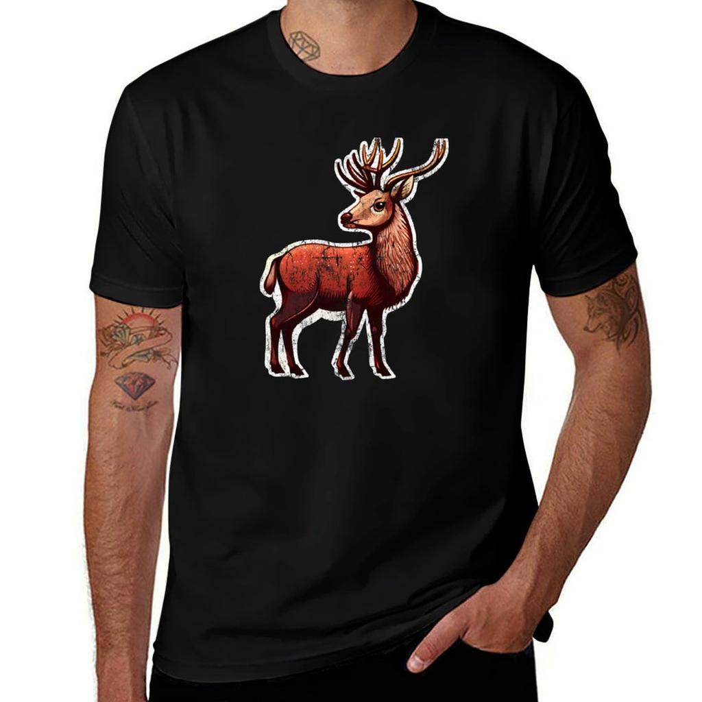 Vintage Deer TShirt Dry Fit Running Short Sleeve Top