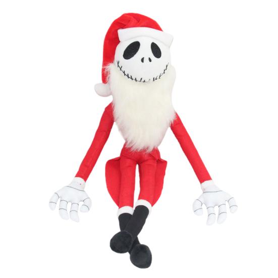Halloween Ornament Super Soft Plush Skull Santa Design Spooky Halloween Ornament Short Plush Doll Bookshelf Car Decor