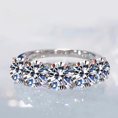 Γυναικείο δαχτυλίδι 5mm 6,5mm Full Moissanite S925 Ασημένιο Eternity Sparkling Diamond Band Βέρες Γάμου Κοσμήματα GRA