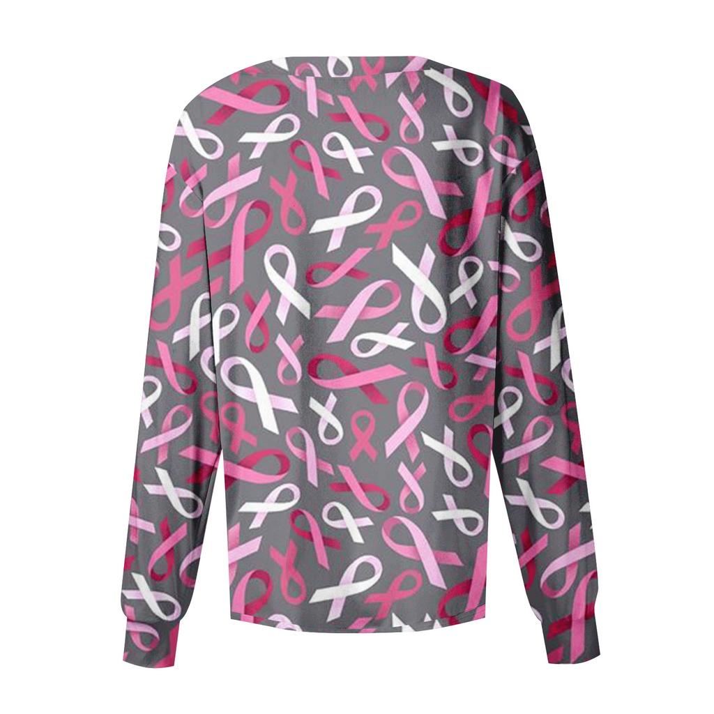 Donna Manica Lunga Fantasia Tasca Lavoro Stampa Halloween Collo Alto Monopetto Salopette Protettiva Cardigan Giacca Top