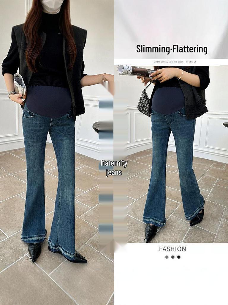 2025 Autumn Adjustable Maternity Flare Jeans with Belly Support