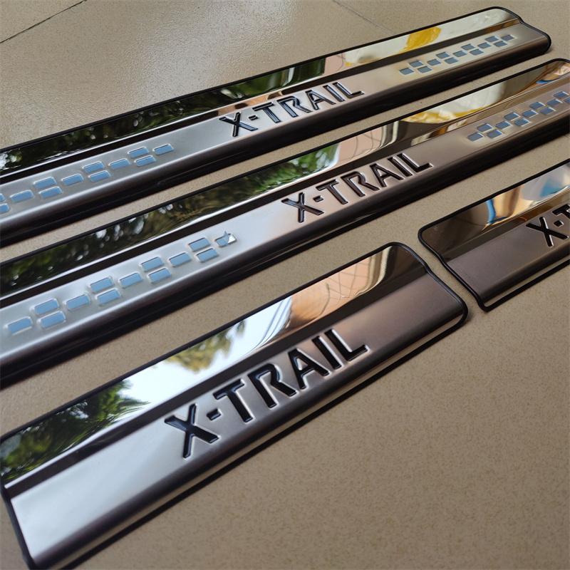 For Nissan X-Trail T32 2014 2015 2016 2017 2018   Door Sill Cover Scuff Plate Guards Protector Sticker Car Accessories
