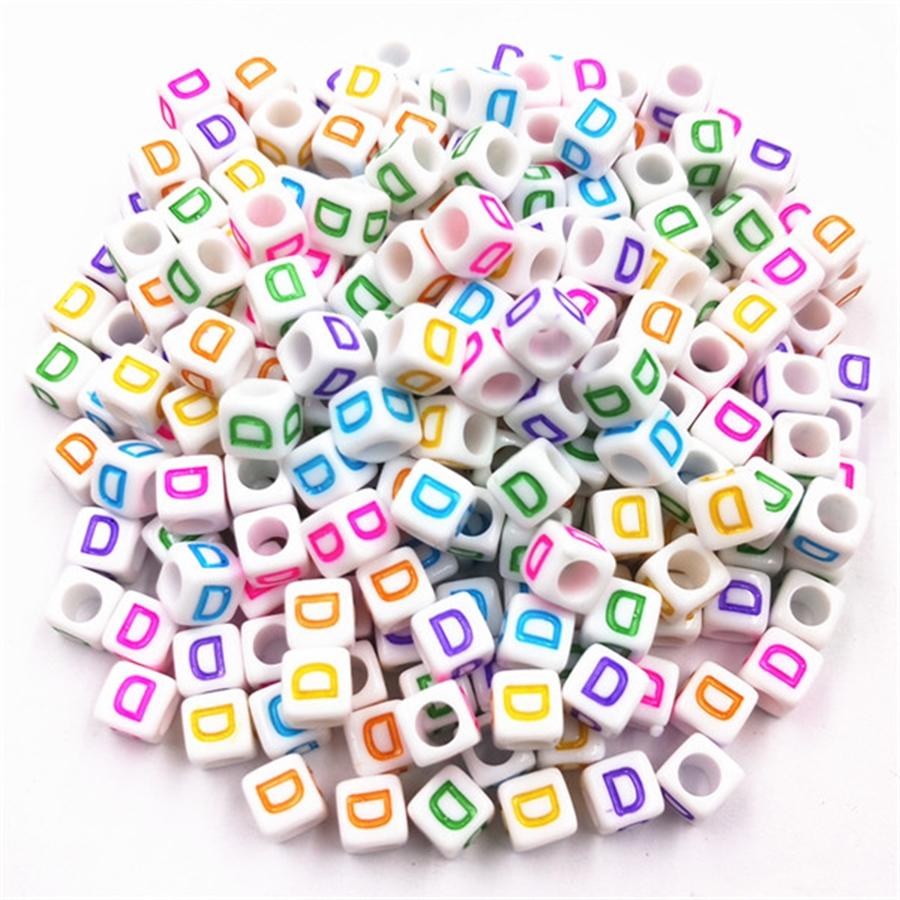Acrylic Beads 100 Pcs/lot Letter Bead Jewelry Finding For DIY Necklace Bracelet Fashion Wholesale New 6mm High-quality