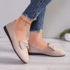 Fashion Casual Fashion Round Toe Flat Shoes 2024 Spring and Autumn Solid Color Simple Non-Slip Wear-Resistant Bow Women's Low-top Shoes