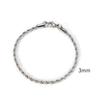 Fashion Titanium Steel Spiral Hemp Rope Twisted Chain Couple Bracelet with Lobster Clasp - Multi-Size Hip Hop Trend