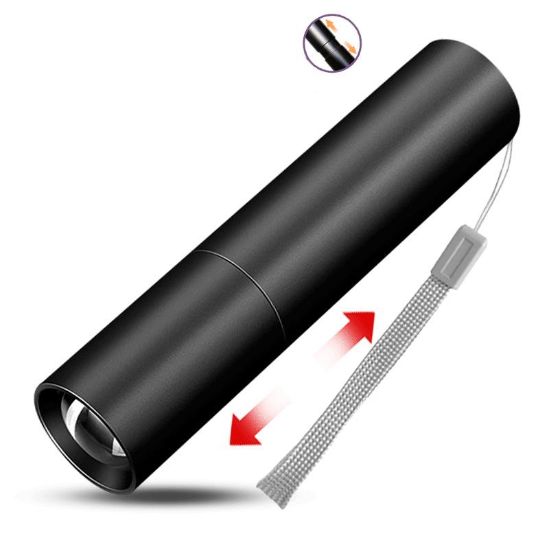 Mini Telescopic Zoom Flashlight 3 Light Mode Torch USB Rechargable Waterproof Powerful Flashlights Outdoor Portable Torch Lamp