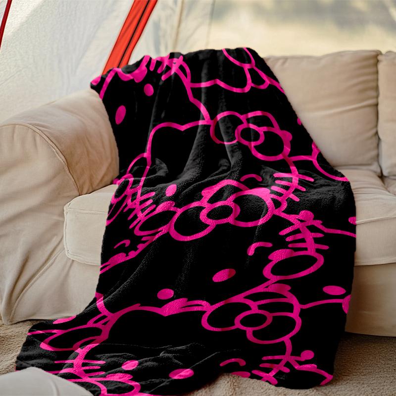 [1pc Hello Kitty Blanket] All-Season Blanket - Cozy Blanket for Sofa Couch Home Decoration, Digital Printed Nap Blanket